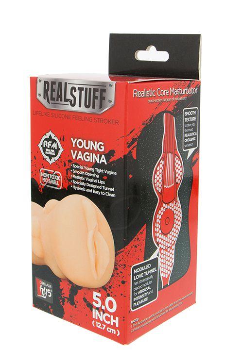 Телесный мастурбатор-вагина REALSTUFF YOUNG VAGINA - Термопластичная резина (TPR)