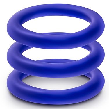 Набор из 3 синих эрекционных колец VS2 Pure Premium Silicone Cock Rings от Intimcat