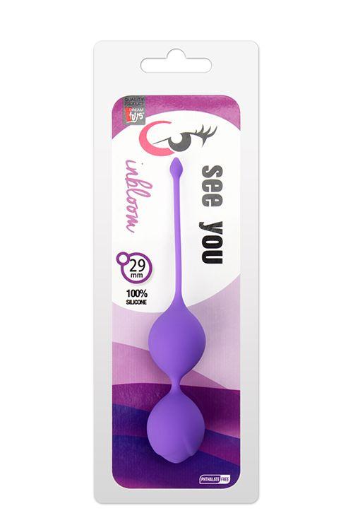 Фиолетовые вагинальные шарики SEE YOU IN BLOOM DUO BALLS 29MM - силикон