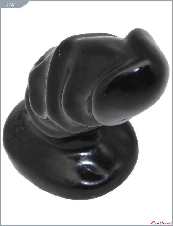 Чёрная анальная пробка-фаллос - 13 см. от Intimcat