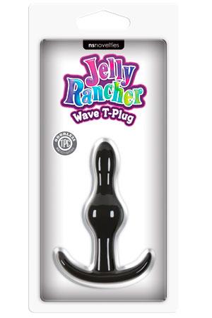 Черная анальная пробка Jelly Rancher T-Plug Wave - 9,7 см. - термопластичный эластомер (TPE)