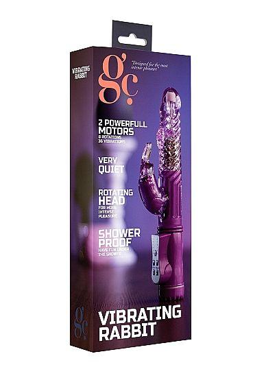 Фиолетовый вибратор Vibrating Rabbit с клиторальным отростком - 22 см. - термопластичный эластомер (TPE)
