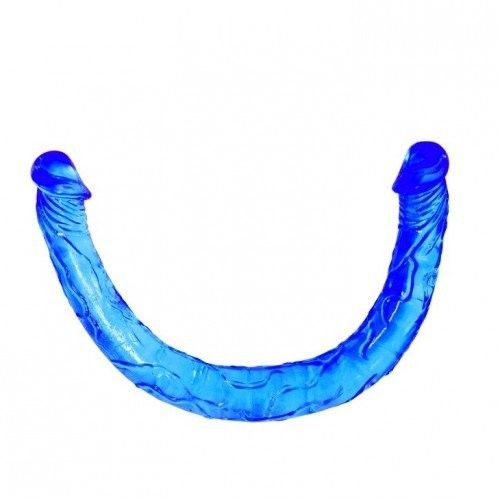 Синий двухголовый фаллоимитатор Double Dong - 44 см. - термопластичная резина (TPR)