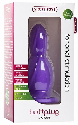 Большая фиолетовая анальная втулка Big Buttplug - 13,3 см. - силикон