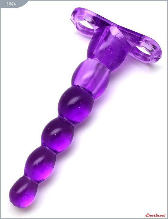 Фиолетовый анальный конус из 5 шариков - 16 см. от Intimcat