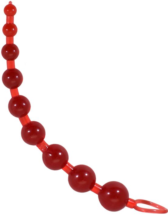 Красная анальная цепочка - 26 см. - термопластичный эластомер (TPE)