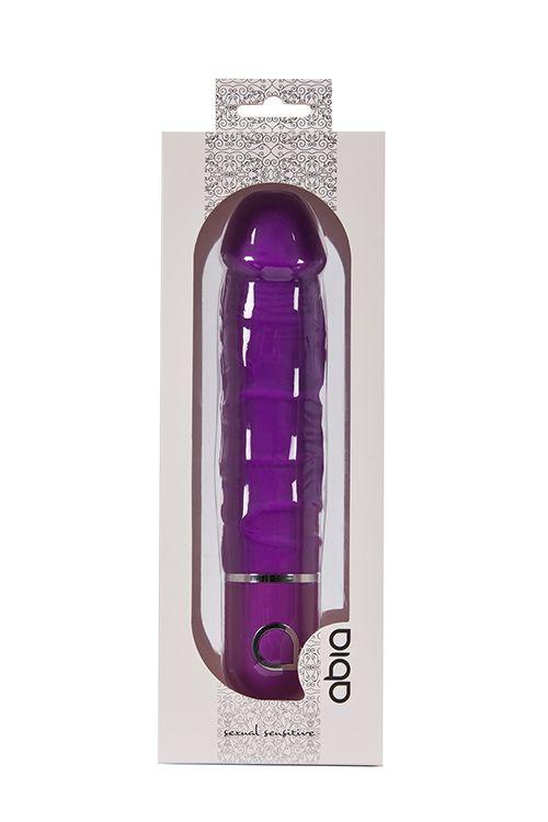 Фиолетовый вибратор-реалистик ABIA KRATOS - 17,8 см. - силикон