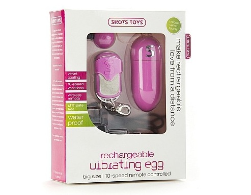 Розовое виброяйцо Rechargeable Vibrating egg с пультом ДУ - пластик