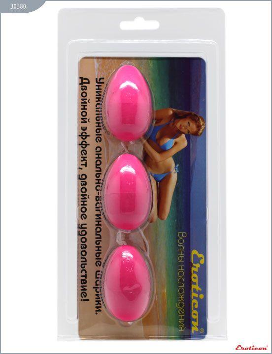 Розовые анально-вагинальные шарики от Intimcat