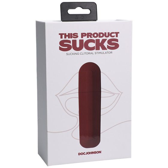 Бордовый вакуумный клиторальный стимулятор This Product Sucks - анодированный пластик, силикон