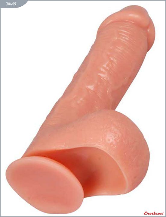 Телесный фаллоимитатор Fucker на присоске - 20,5 см. - термопластичная резина (TPR)