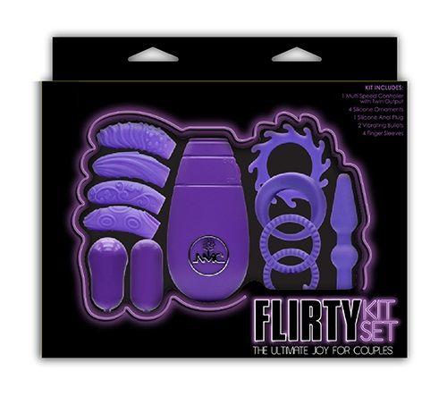 Фиолетовый вибронабор FLIRTY KIT SET - силикон
