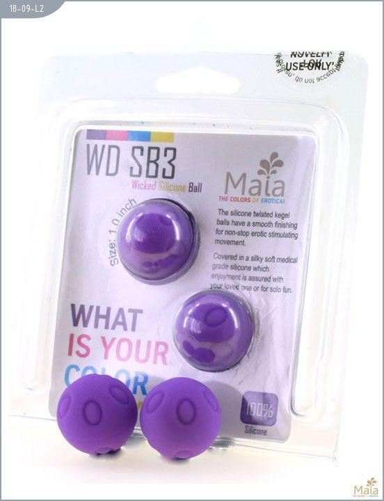 Металлические шарики Wicked с фиолетовым силиконовым покрытием - силикон