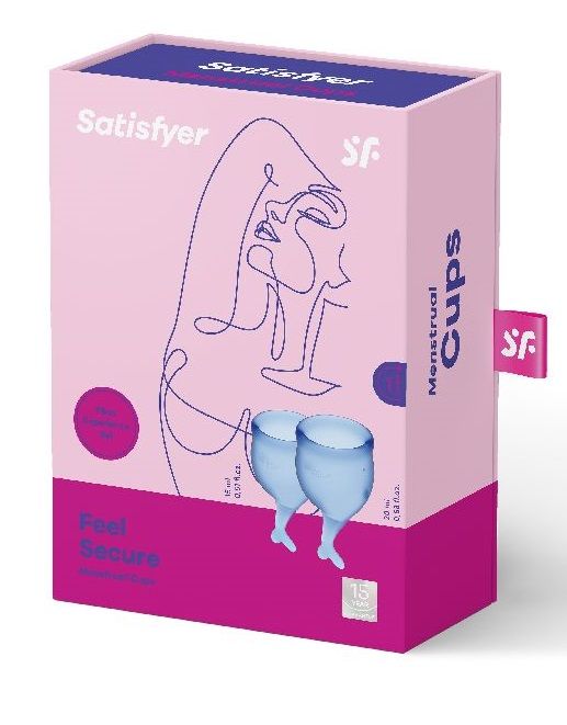 Набор синих менструальных чаш Feel secure Menstrual Cup Satisfyer