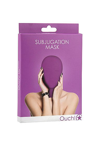 Закрытая фиолетовая маска на лицо Subjugation - 100% спандекс