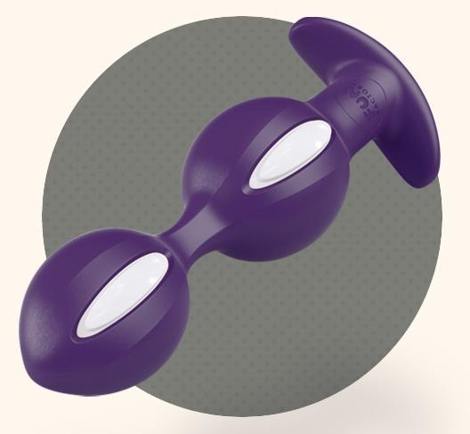 Фиолетово-белые анальные шарики B Balls Duo - 12,5 см. - силикон