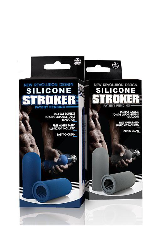 Серый мастурбатор с рёбрышками внутри SILICONE MASTURBATOR GREY - силикон