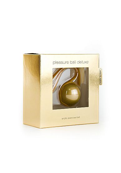 Золотистый вагинальный шарик Pleasure Ball Deluxe - ABS-пластик, силикон