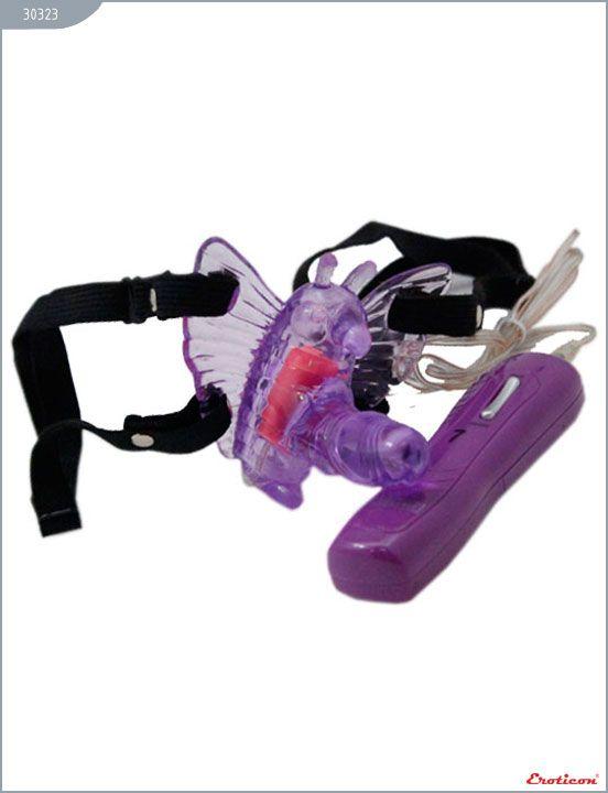 Фиолетовый клиторальный стимулятор-бабочка с 7 режимами вибрации от Intimcat