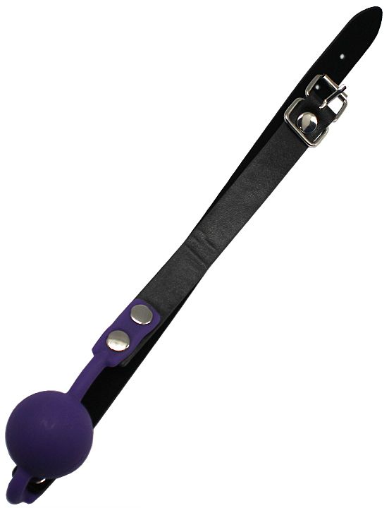 Фиолетовый силиконовый кляп-шарик на ремешках от Intimcat