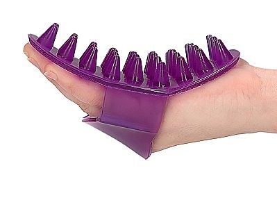 Фиолетовая массажная рукавичка Massage Spikes - поливинилхлорид (ПВХ, PVC)