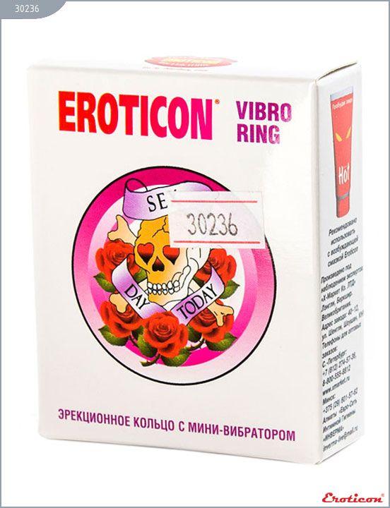 Эрекционное кольцо «Бабочка» с мини-вибратором Eroticon