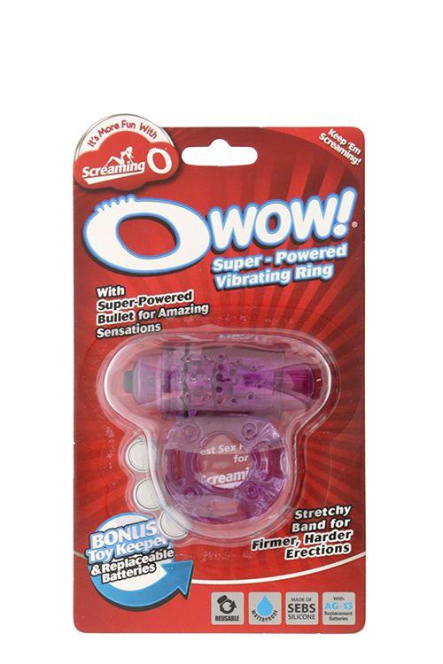 Фиолетовое эрекционное виброкольцо OWOW PURPLE - силикон