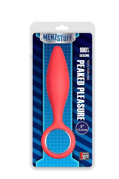 Красная анальная втулка MENZSTUFF PEAKED PLEASURE - 12,5 см. - силикон