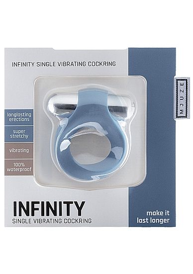 Синее виброкольцо Infinity Single Vibrating Cockring - силикон