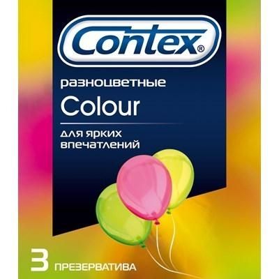 Разноцветные презервативы CONTEX Colour - 3 шт.