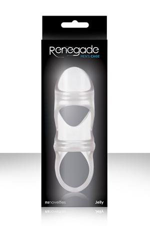Прозрачная насадка на пенис RENEGADE POWER CAGE с петлей для мошонки