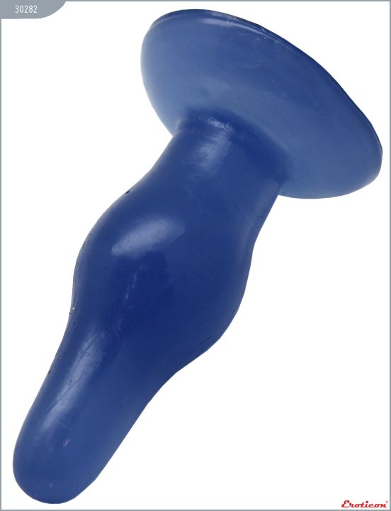 Синяя анальная пробка из геля - 11,5 см. - гель