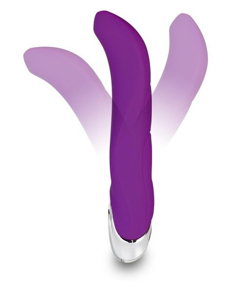 Фиолетовый вибратор The Olympia с загнутым кончиком - 18,5 см. от Intimcat
