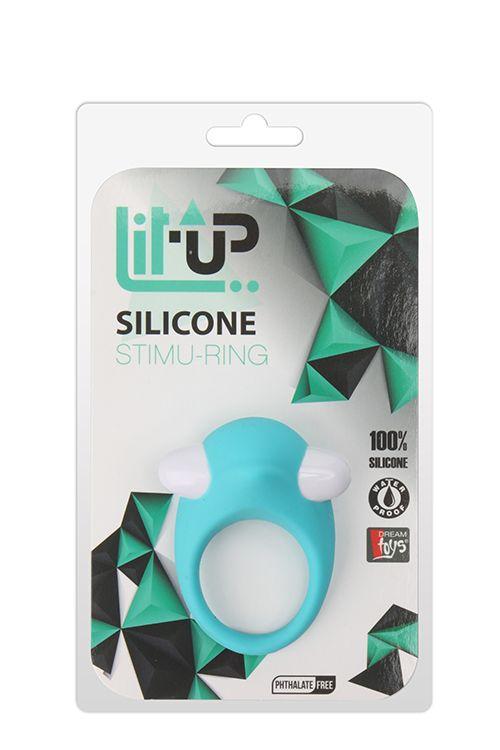 Голубое эрекционное кольцо LIT-UP SILICONE STIMU RING 6 - анодированный пластик, силикон
