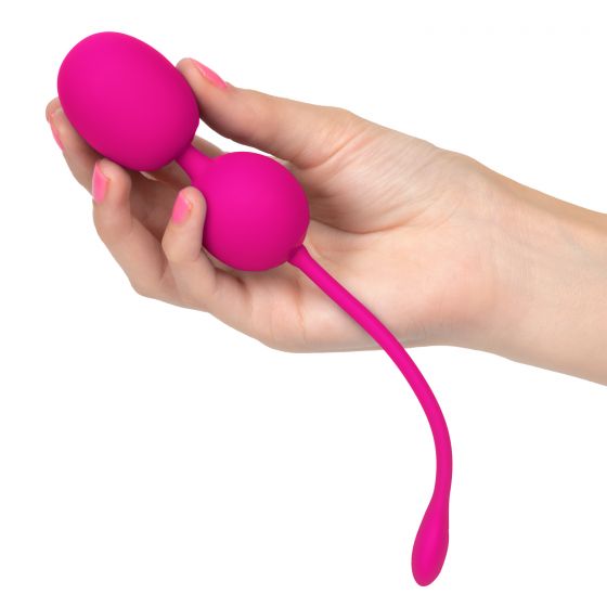 Розовые вагинальные шарики с вибрацией Rechargeable Dual Kegel - силикон