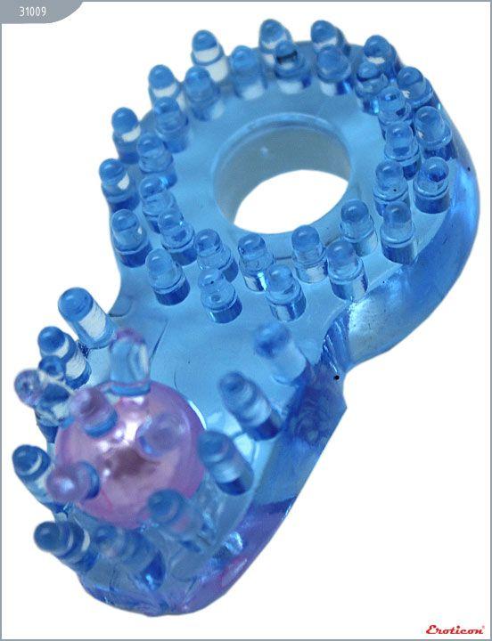 Кольцо с клиторальным язычком и шипиками - поливинилхлорид (ПВХ, PVC)