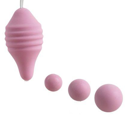Набор для интимных тренировок Pelvix Concept: контейнер и 3 шарика - силикон