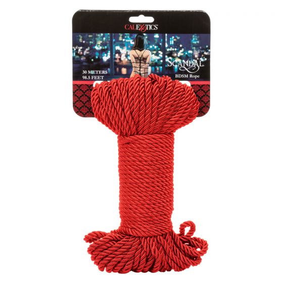 Красная веревка для связывания BDSM Rope - 30 м. - полиэстер