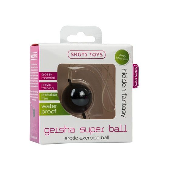 Чёрный вагинальный шарик Geisha Super Ball - анодированный пластик (ABS)