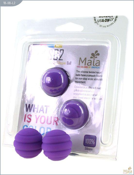 Металлические шарики Twistty с фиолетовым силиконовым покрытием - силикон