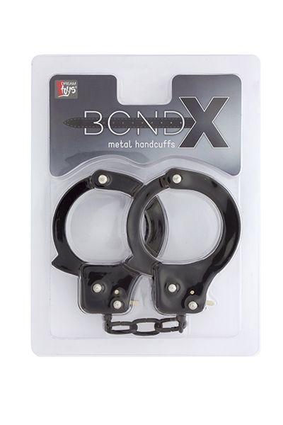Чёрные наручники из листового металла BONDX METAL CUFFS BLACK - металл