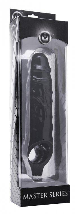 Чёрная увеличивающая насадка на член Mamba Cock Sheath Packaged - 16,5 см. - Термопластичная резина (TPR)