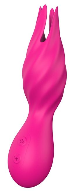 Розовый клиторальный стимулятор FLUTTERING TULIP - 14,5 см. - силикон