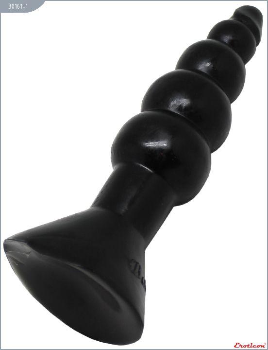 Чёрная гелевая анальная ёлочка - 17 см. от Intimcat