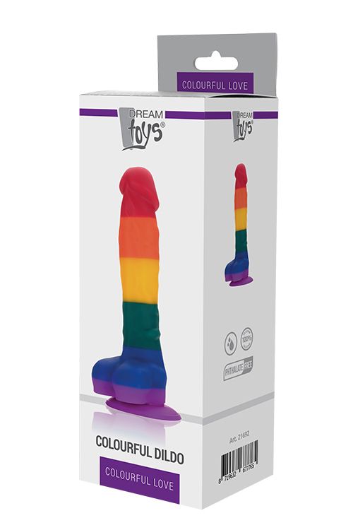 Разноцветный фаллоимитатор-реалистик COLOURFUL DILDO - 17,5 см. от Intimcat