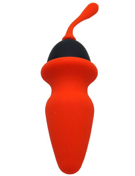 Оранжево-черная анальная пробка - 8 см. Eroticon