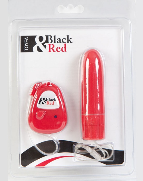 Красный мини-вибратор с пультом ДУ - 11 см. - анодированный пластик (ABS)