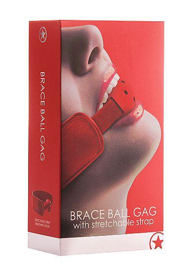 Кляп Brace Balll Red - искусственная кожа