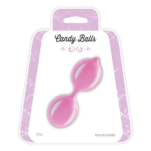Розовые вагинальные шарики CANDY BALLS MOU PINK - поливинилхлорид (ПВХ, PVC)