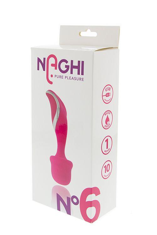 Розовый вибратор-жезл NAGHI NO.6 - 17,5 см. - силикон